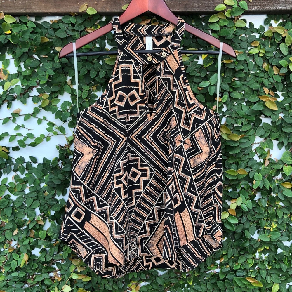 Tribal Print Racerback Tank Top